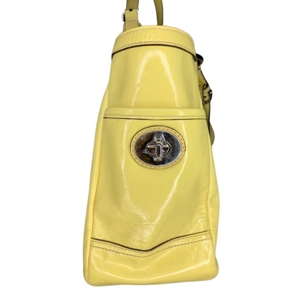 COACH Patent Yellow Gallery Tote - Picture 4 of 12